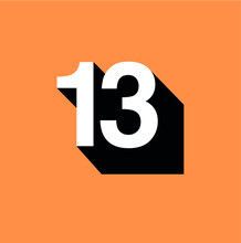 Number 13 Text Effect Logo Design