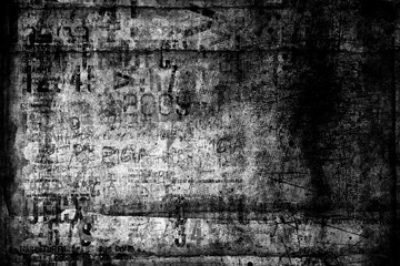 Wall Mural - Abstract grunge futuristic cyber technology panoramic background. Drawing on old grungy surface	