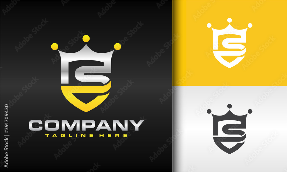 letter S shield crown logo Stock Vector | Adobe Stock
