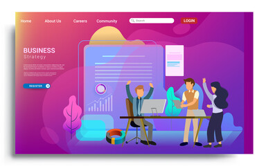 Wall Mural - design web templates for teamwork concept, business strategy, analytics and idea. modern vector illu