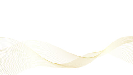 Wall Mural - Gold luxury lines blend smooth wave flowing abstract on white background vector illustration.