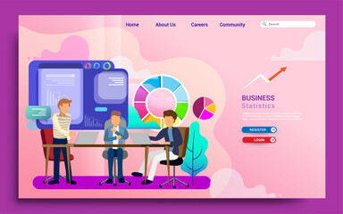 Wall Mural - Flat illustration of teamwork concept for Design web templates, business strategy, analytics and idea. Modern vector illustration concepts for website, dashboard preview and landing page.