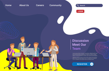 Wall Mural - design web templates for teamwork concept, business strategy, analytics and idea. modern vector illu