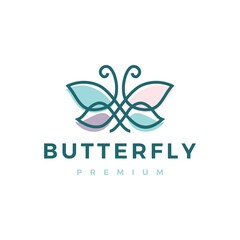 Sticker - butterfly logo vector icon illustration