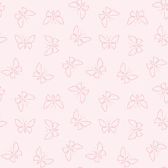 Wall Mural - pastel butterflies seamless repeat pattern vector background, butterfly icons random pattern. pastel