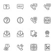© alekseyvanin - Technical support line icons set, outline vector symbol collection, linear style pictogram pack. Signs, logo illustration. Set includes icons as faq, help support, telephone call, answer and question