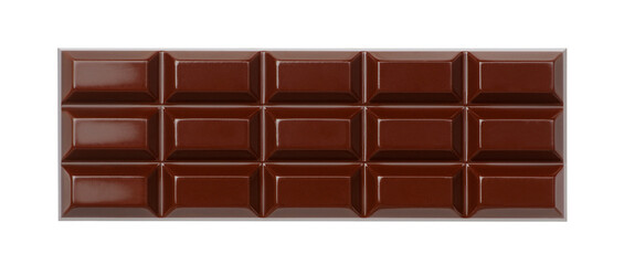 Wall Mural - Dark chocolate bar isolated on white