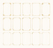 Golden rectangle ornate frames for branding and card design. Vector isolated illustration.
