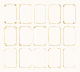 Wall Mural - Golden rectangle ornate frames for branding and card design. Vector isolated illustration.