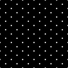 Wall Mural - Black and white dot seamless pattern. Point texture. Polka dots background. Simple small geometric pattern. Classic polkadots. Abstract minimal dotty. Dotted design prints. Repeat polkadot. Vector