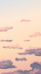 Wall Mural - Sky with clouds at sunset. Beautiful nature scenery in vertical orientation.