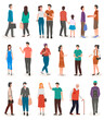 © robu_s - People in various lifestyles, businessman, woman, teenager, traveler, friends, sport woman, hip hop guy, senior man couple, parents with child, businesswoman. Character set with flat design style