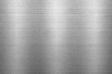 Wall Mural - silver metal texture of brushed stainless steel plate with the reflection of light.