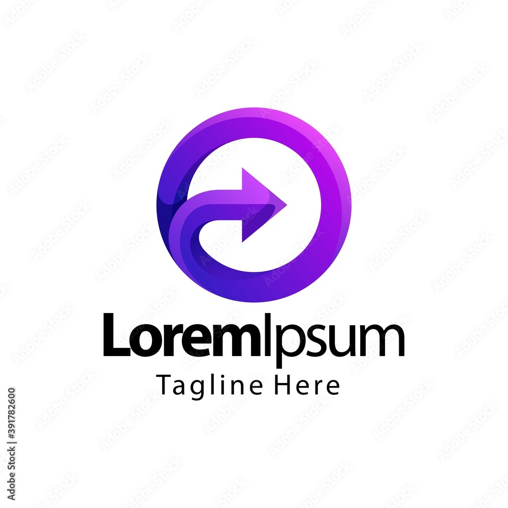 letter o arrow gradient logo design Stock Vector | Adobe Stock