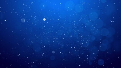 Wall Mural - blue bokeh particles glitter awards dust gradient abstract background. futuristic glittering in spac