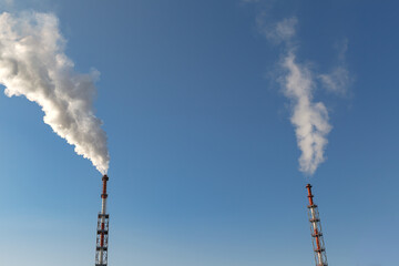 Smoking pipes of old chemical plant, Estonia.