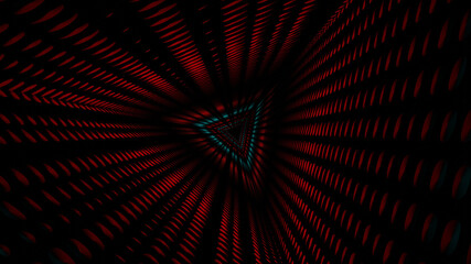 Wall Mural - 3d illustration graphic of the abstract dark red colorful tunnel in space.