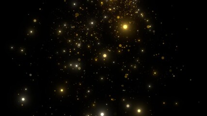 Wall Mural - golden logo animation particles trail