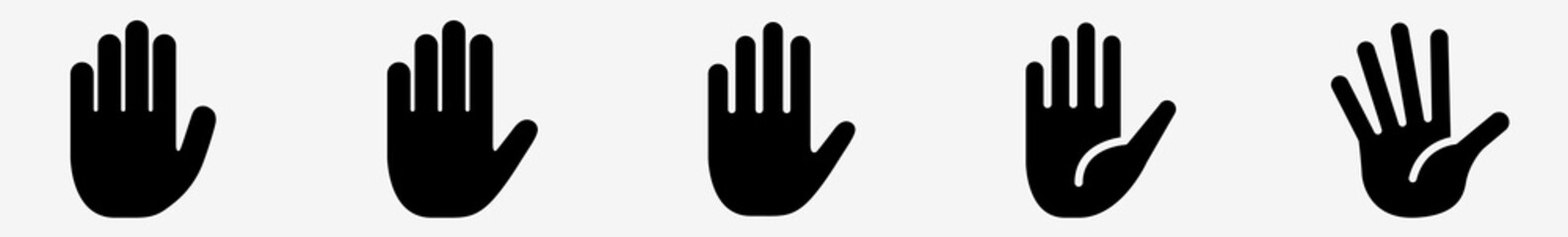Wall Mural - stop or hello wave hand icon set | hello wave hand vector illustration logo | stop hands icons isola