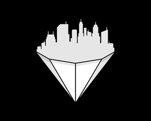 Poster - City building with diamond gem shape