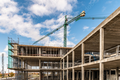 Fotomural Construction Structure of a building with concrete beams