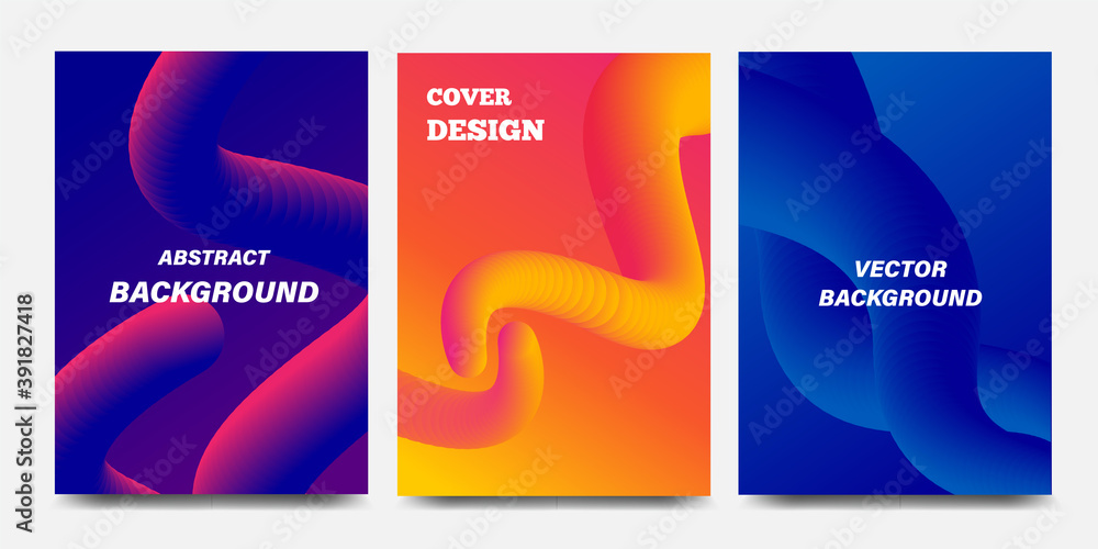 3D flow abstract gradient cover design liquid , Fluid effect 3d cover ...