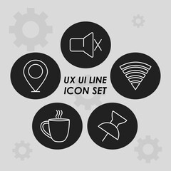 Poster - ux ui line icons set, line style