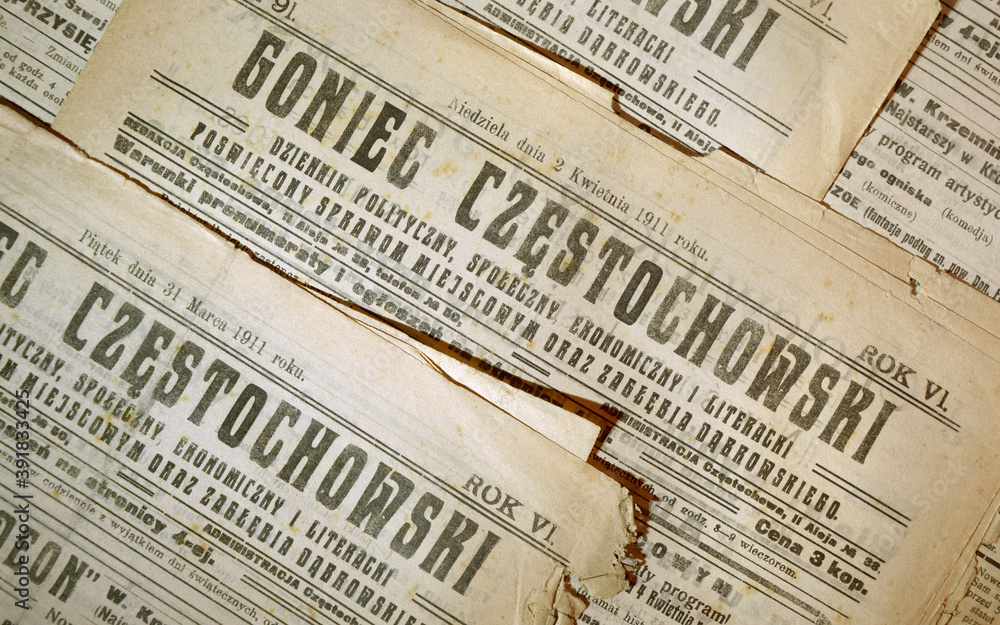 "Goniec Częstochowski" - 1911 - dziennik w języku polskim									
 - obrazy, fototapety, plakaty 