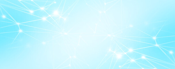 Wall Mural - panoramic abstract dot and triangle connection., the world is connect concept, digital futuristic mi