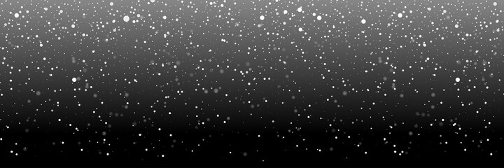 Wall Mural - Falling snow on a transparent background. Snow. Snowfall, snowflakes in different shapes and forms. Snowfall isolated on transparent background. Vector illustration