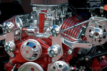 Custom Hot Rod Car Engine.