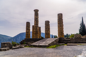 Wall Mural - Columns in ruins at the ancient site of Delphi in Greece