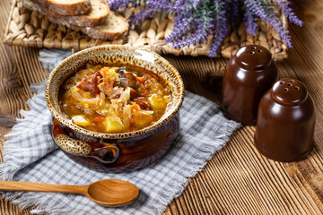 Canvas Print - Traditional russian sour cabbage soup