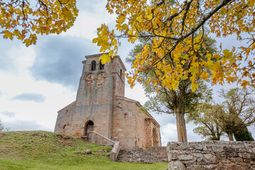 Romanic Church of Santa María La Real, Las Henestrosas de las Quintanillas, municipality of Valdeolea, Cantabria, Spain