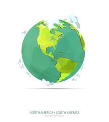 geometrical America map vector of the earth.