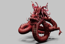 Chinese Monster Dragon Red - 3d Rendering