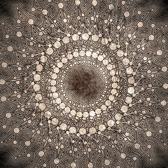 Wall Mural - radial halftone dots in circle form. fireworks explosion background. circular design element. abstra