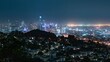 San Francisco Night Cityscape Skyline Time Lapse from Tank Hill California USA
