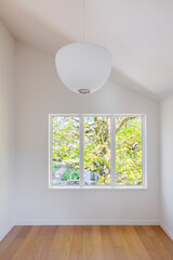 interior of a room with a decorative lamp