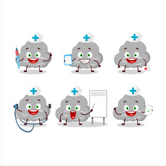 Wall Mural - Doctor profession emoticon with dark cloud cartoon character