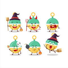 Poster - Halloween expression emoticons with cartoon character of rattle