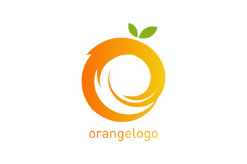 Wall Mural - Orange logo template, flat style illustration design