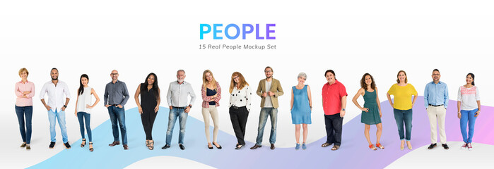 Sticker - Diverse people mockup collection
