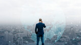 Fototapeta Sawanna - Businessman in a city