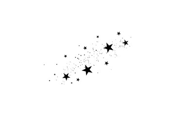 Wall Mural - stars on a white background. black star shooting with an elegant star.meteoroid, comet, asteroid, st