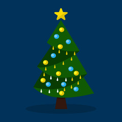 Christmas tree. isolated on background. vector illustration