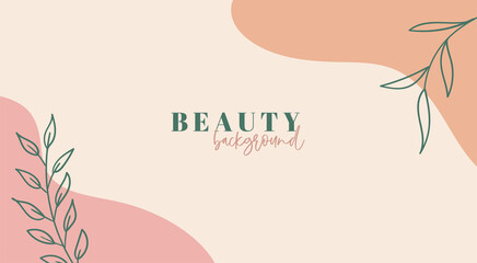 Wall Mural - beauty background. abstract trendy organic minimal template. vector floral backdrop with copy space 