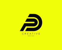Creative And Minimalist Letter PD Logo Design Using Letters P And D , PD Monogram