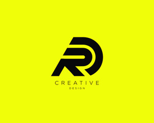 Creative and Minimalist Letter RD Logo Design Using letters R and D , RD Monogram