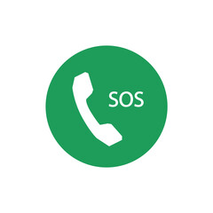 Poster - sos call icon phone, vector sos call help on phone sign